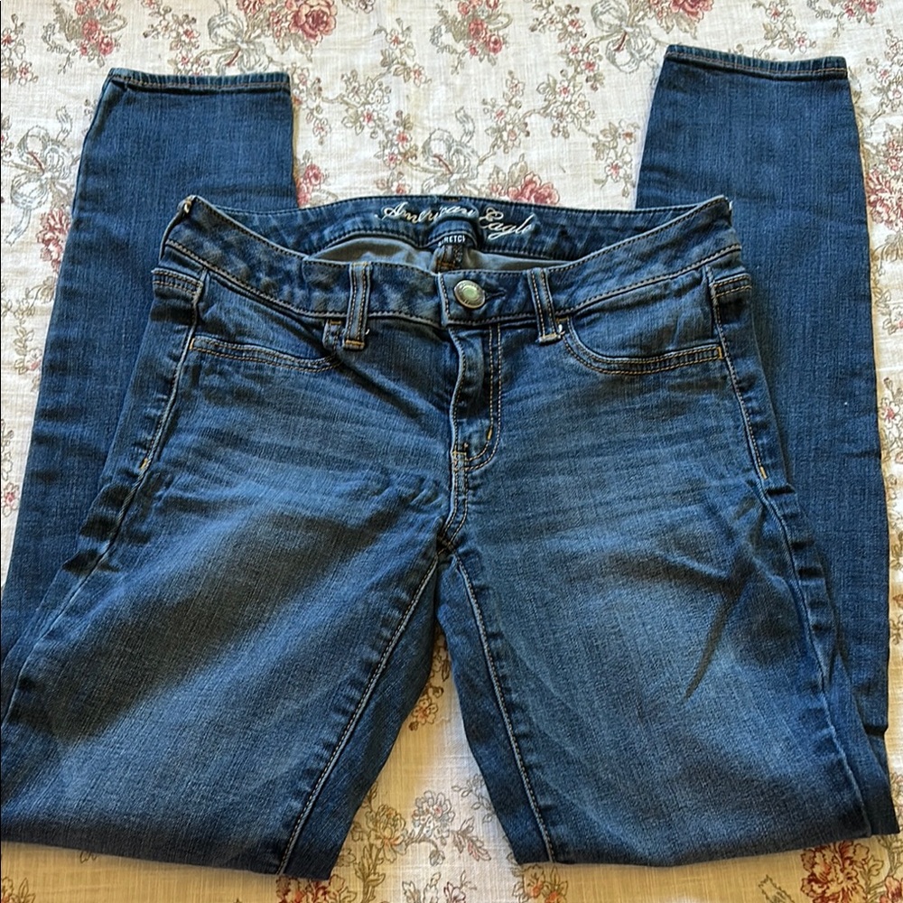 American Eagle Blue Skinny Jegging Jeans with Stretch